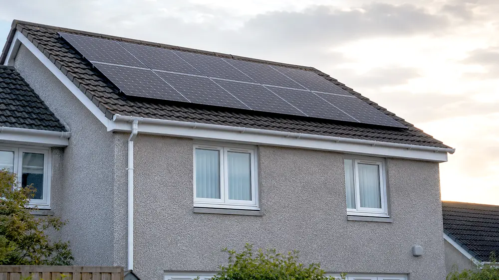 Jinko Solar Tiger Neo III panels on Scottish roof