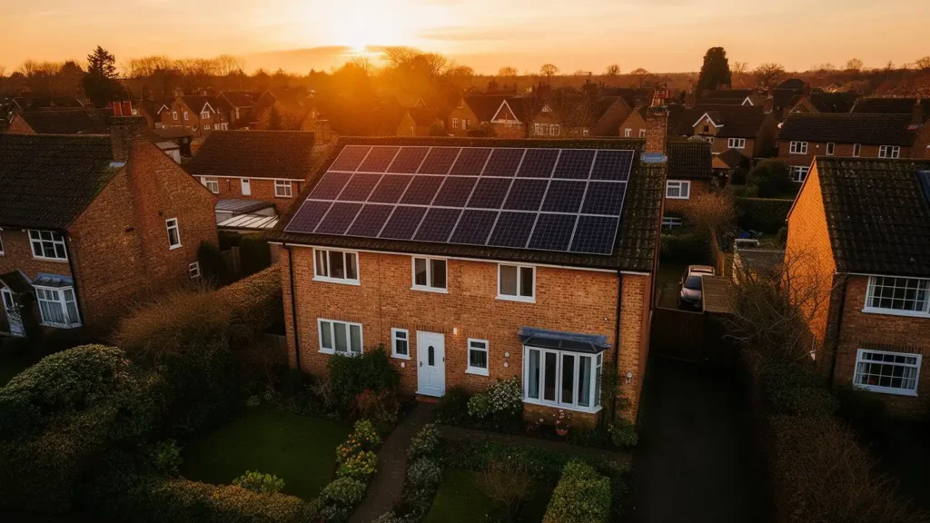 Solar PV panels installed on a residential roof in Scotland